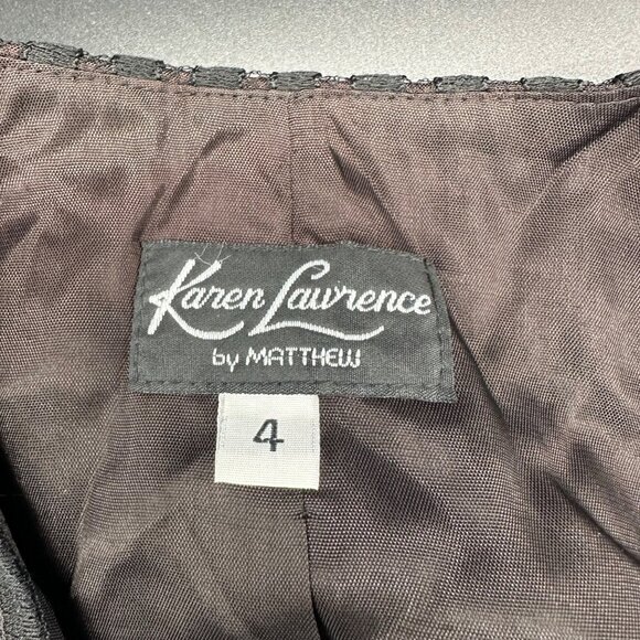 Vintage Black Lace Blazer Skirt Suit Set Size 4 Karen Lawrence by Matthew 1980s - Picture 4 of 10
